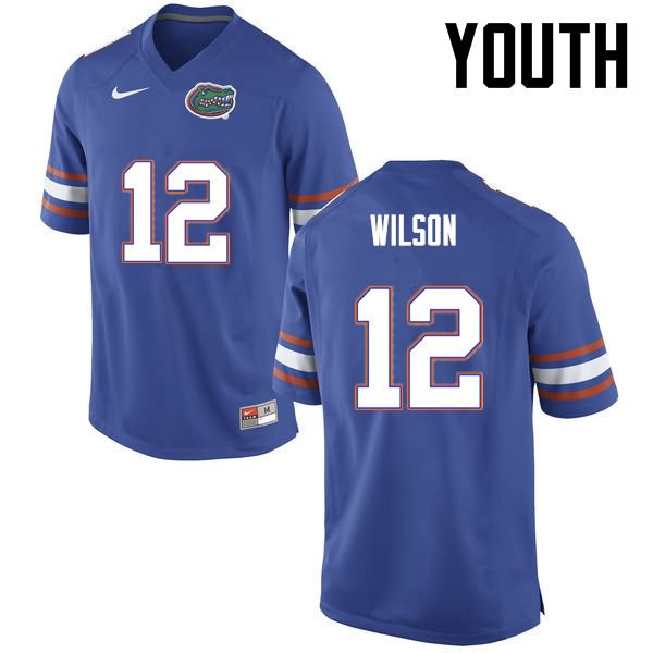 Youth NCAA Florida Gators Quincy Wilson #12 Stitched Authentic Nike Blue College Football Jersey ECL7865MK